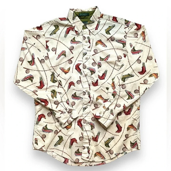 Flying Scotsman Collection Other - Vintage Flying Scotsman Collection Fishing Print Button Down Shirt